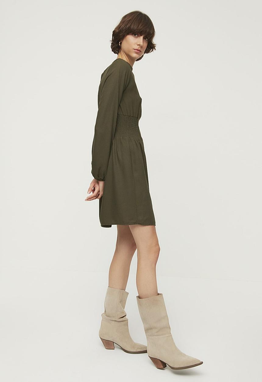 Trendyol - Waist detailed dress  - khaki