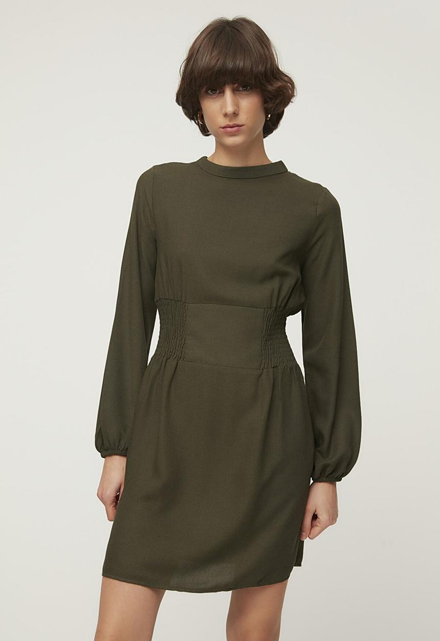 Trendyol - Waist detailed dress  - khaki
