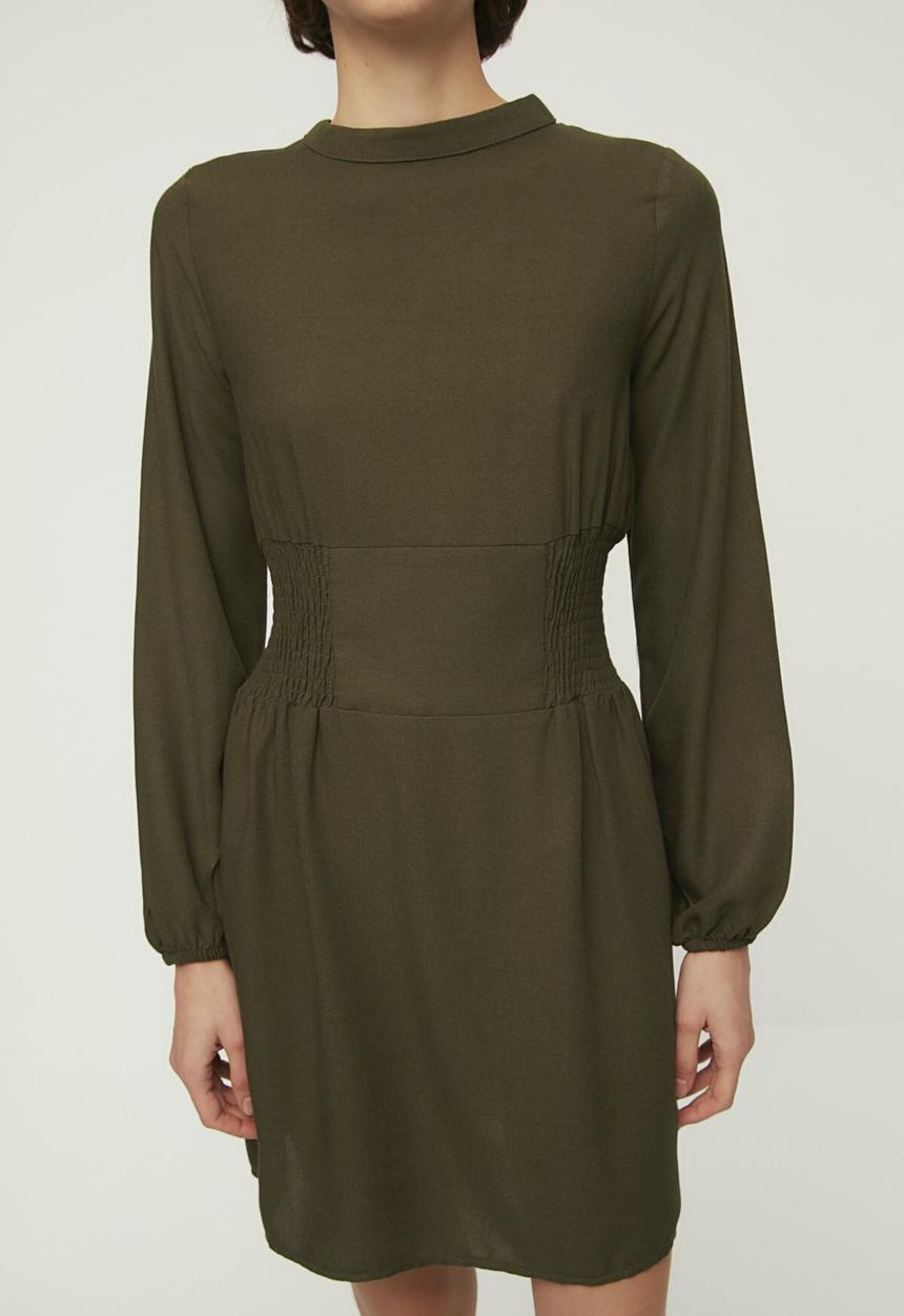 Trendyol - Waist detailed dress  - khaki
