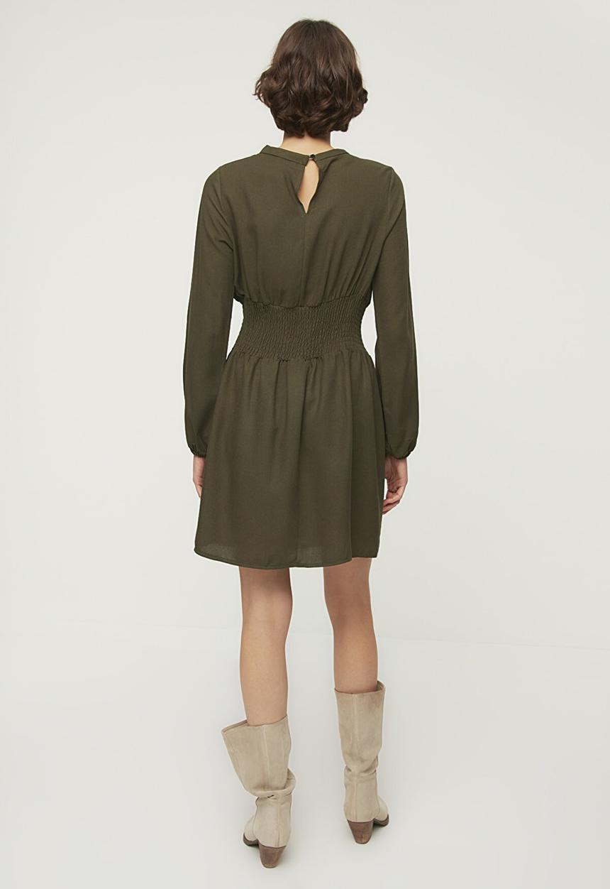 Trendyol - Waist detailed dress  - khaki