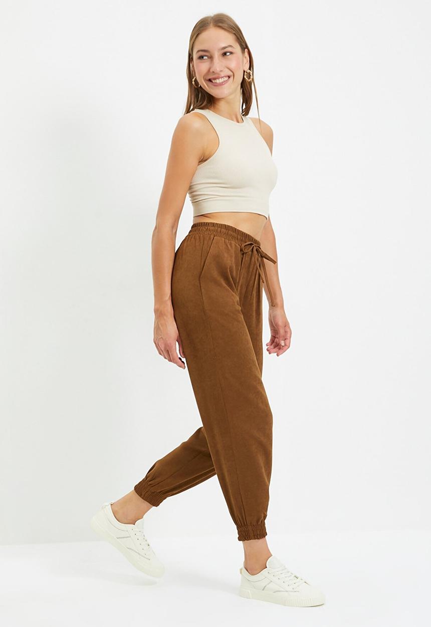 Trendyol - Tie detail trousers - brown