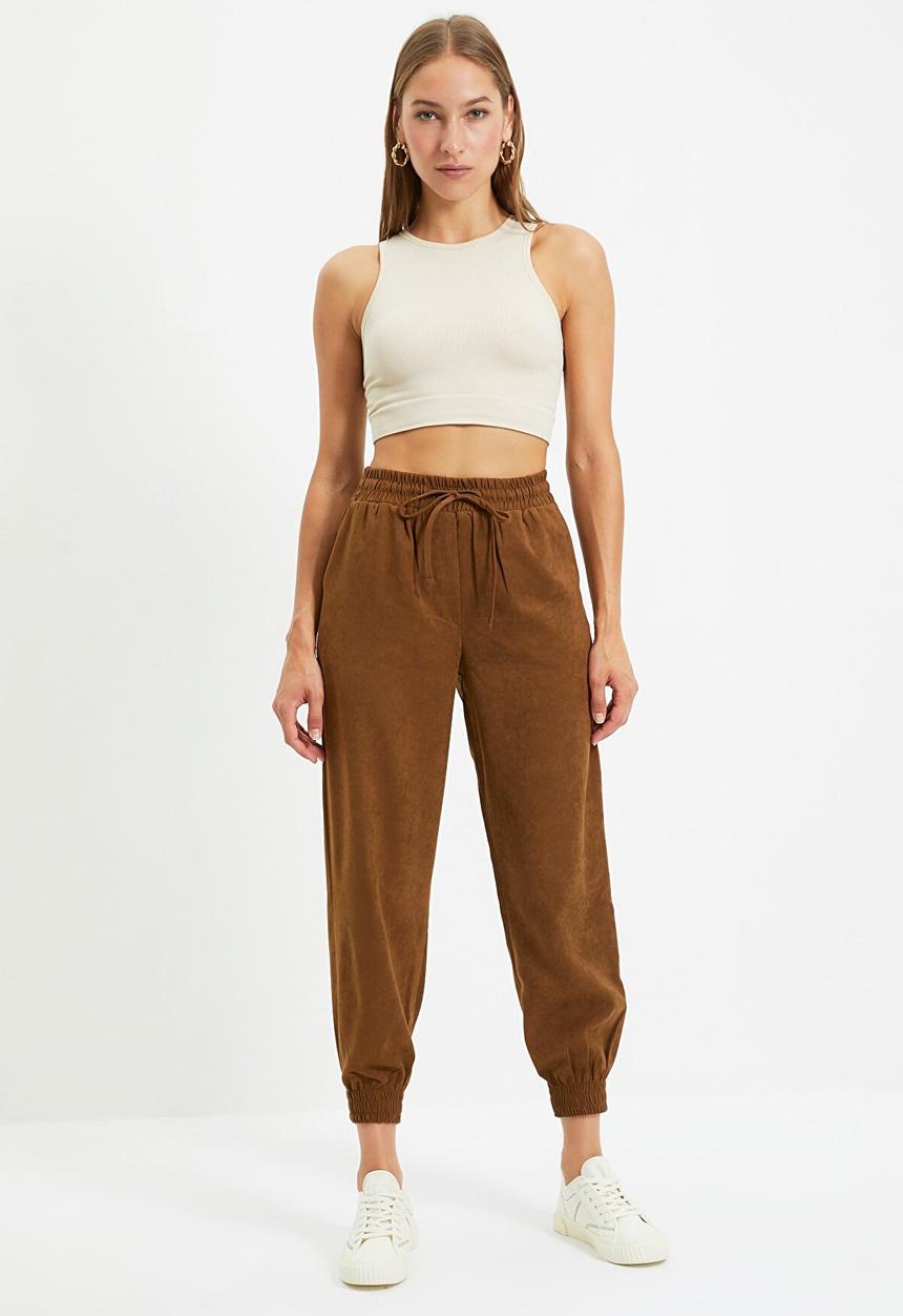 Trendyol - Tie detail trousers - brown