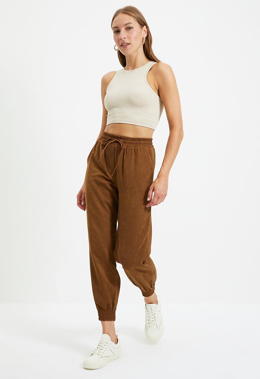Trendyol - Tie detail trousers - brown