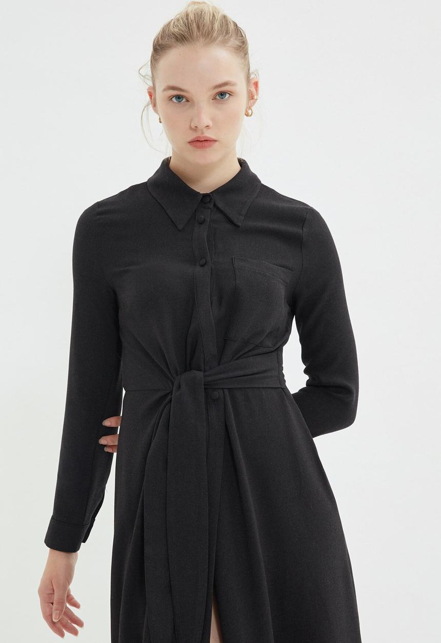 Trendyol - Belted dress  - black