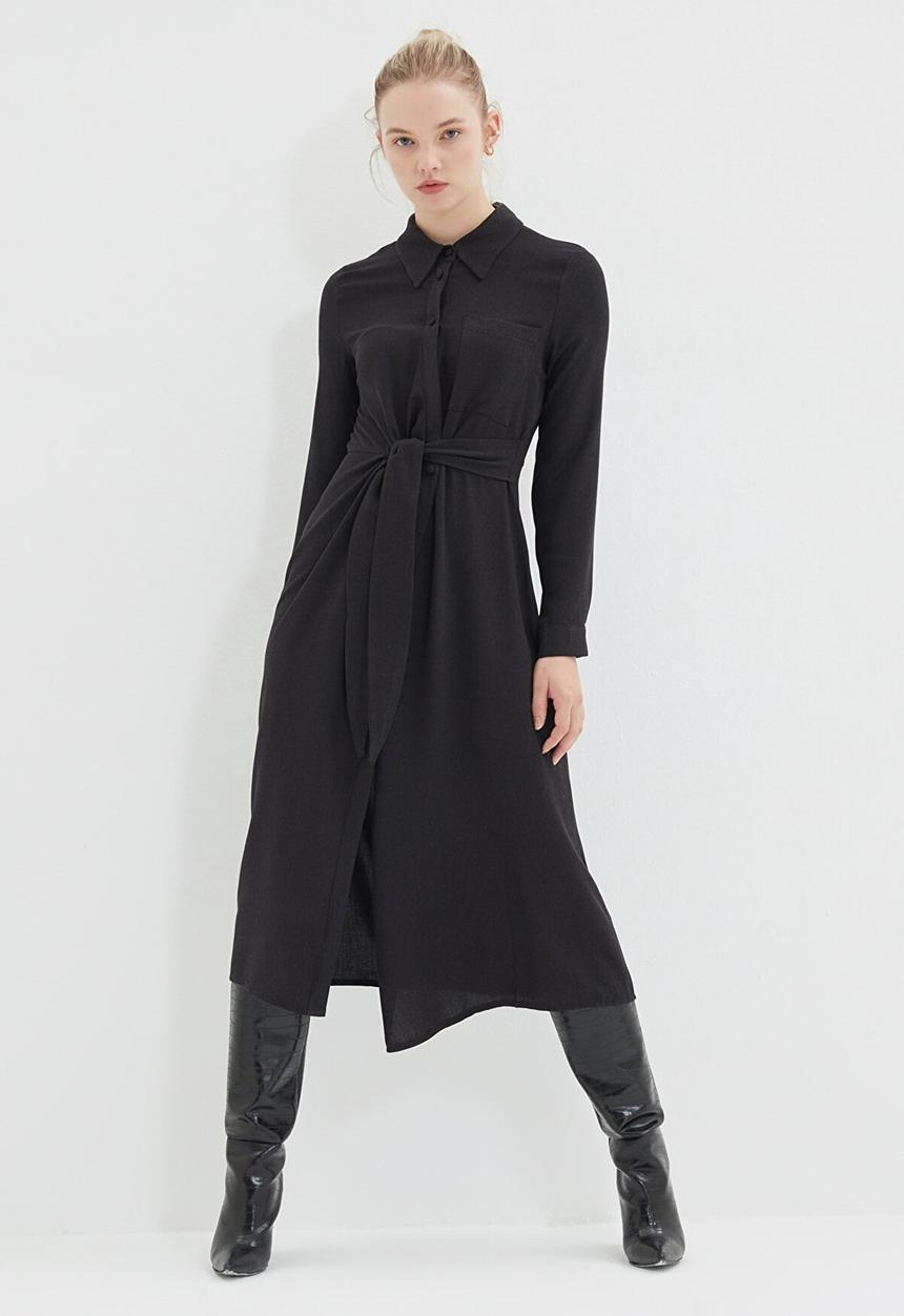 Trendyol - Belted dress  - black