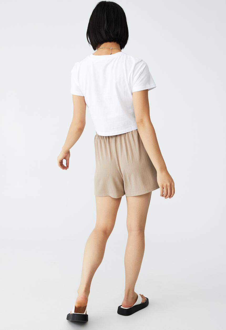 Cotton On - Petite slinky pull on short - latte