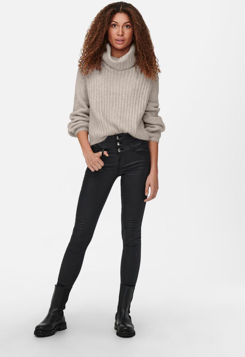 ONLY - Scala long sleeve rollneck pullover - pumice stone