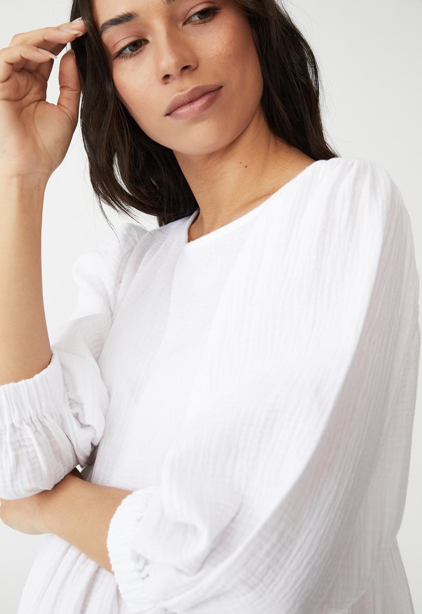 Cotton On - Maternity cheese cloth smock sleeved dress - white
