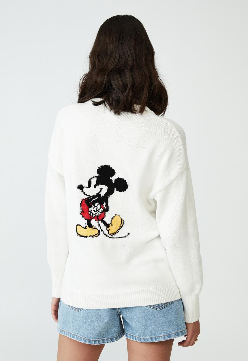 Cotton On - Mickey intarsia pullover - white