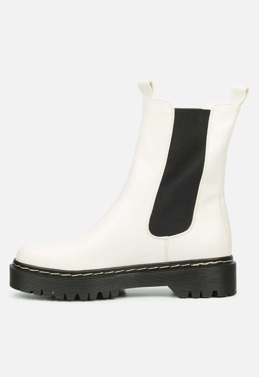 Miss Black - Nirvana2 chelsea boot - white