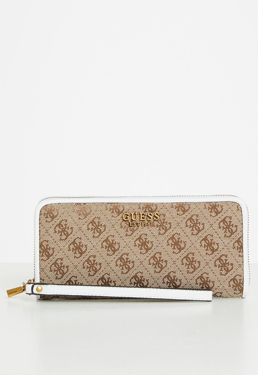 GUESS - Aviana slg large zip around - latte & white