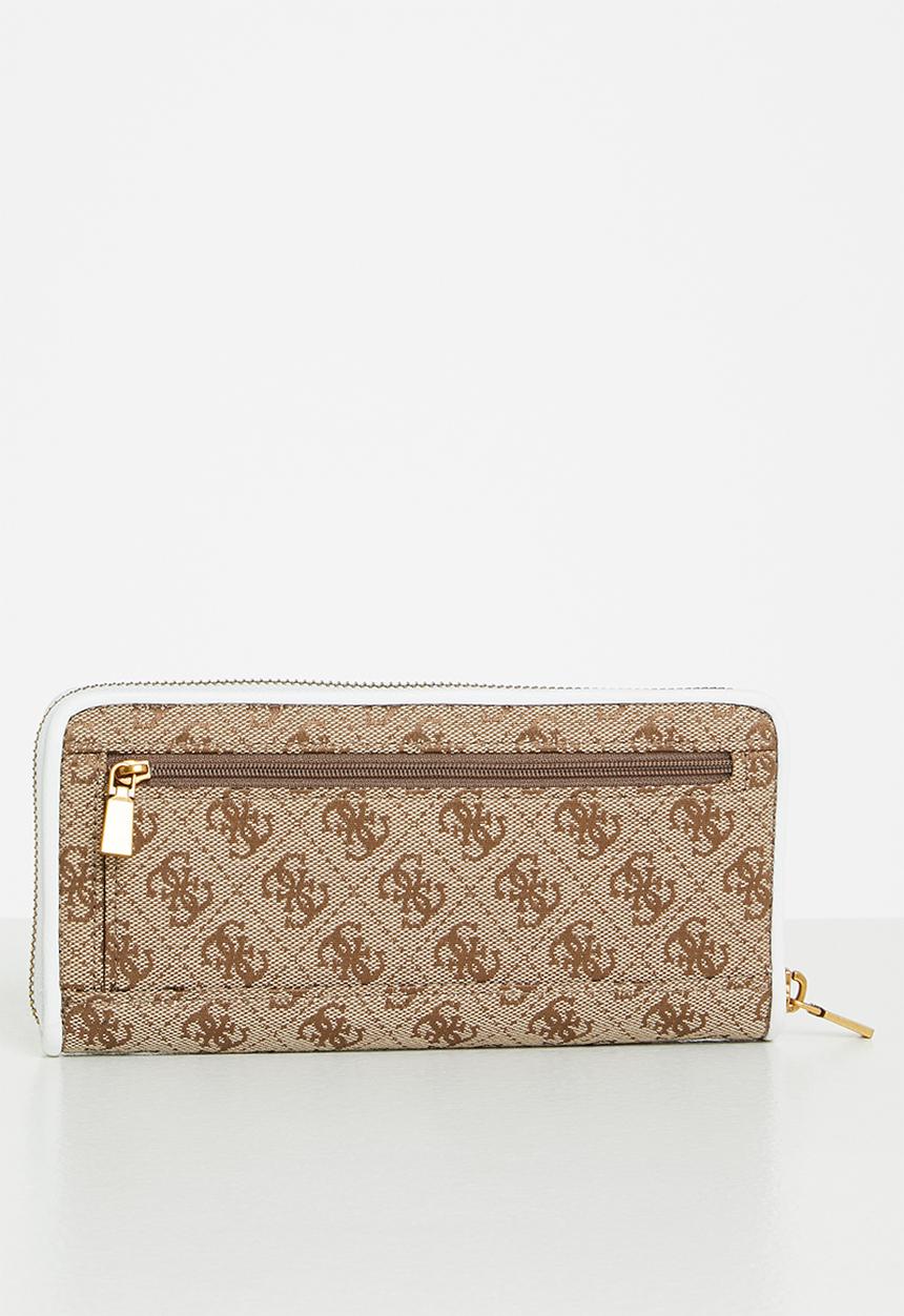 GUESS - Aviana slg large zip around - latte & white