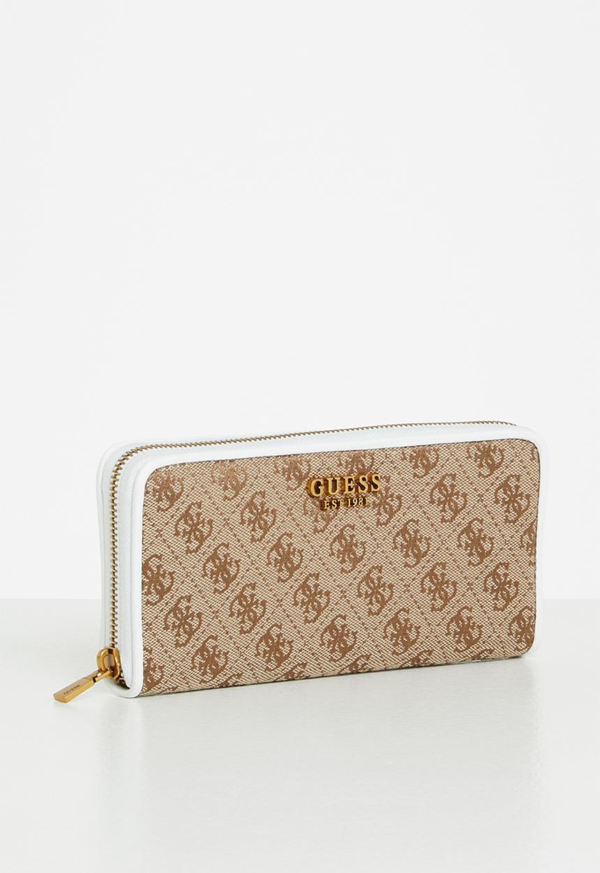 GUESS - Aviana slg large zip around - latte & white