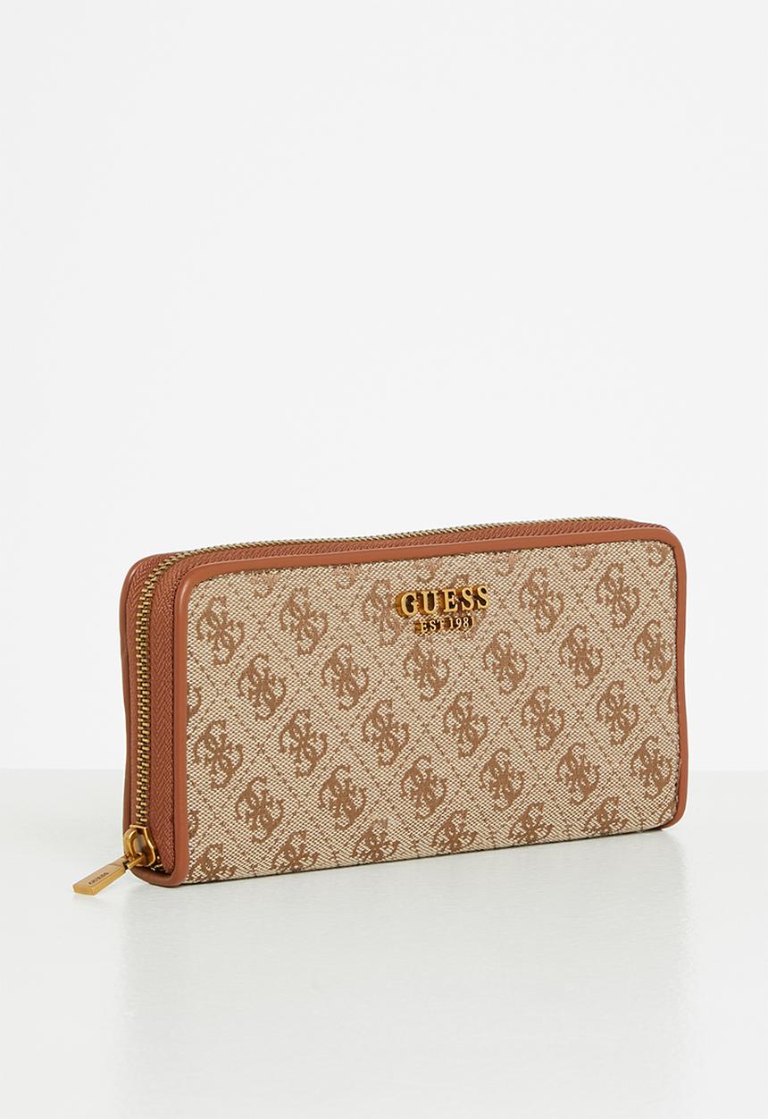 GUESS - Aviana slg large zip around - latte & cognac
