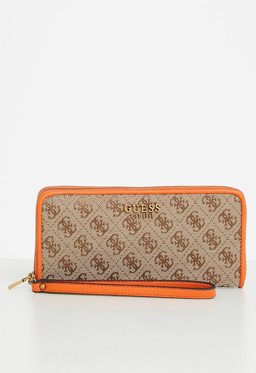 GUESS - Aviana slg large zip around - latte & orange