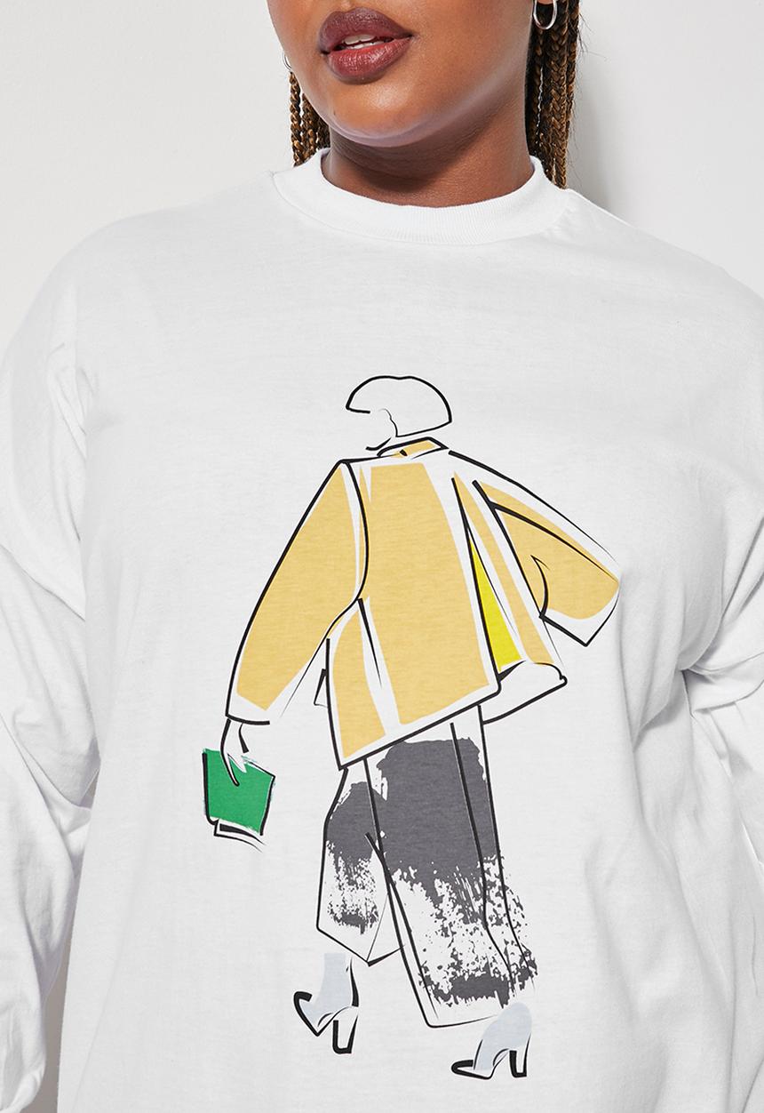 Superbalist - Long sleeve graphic tee - white