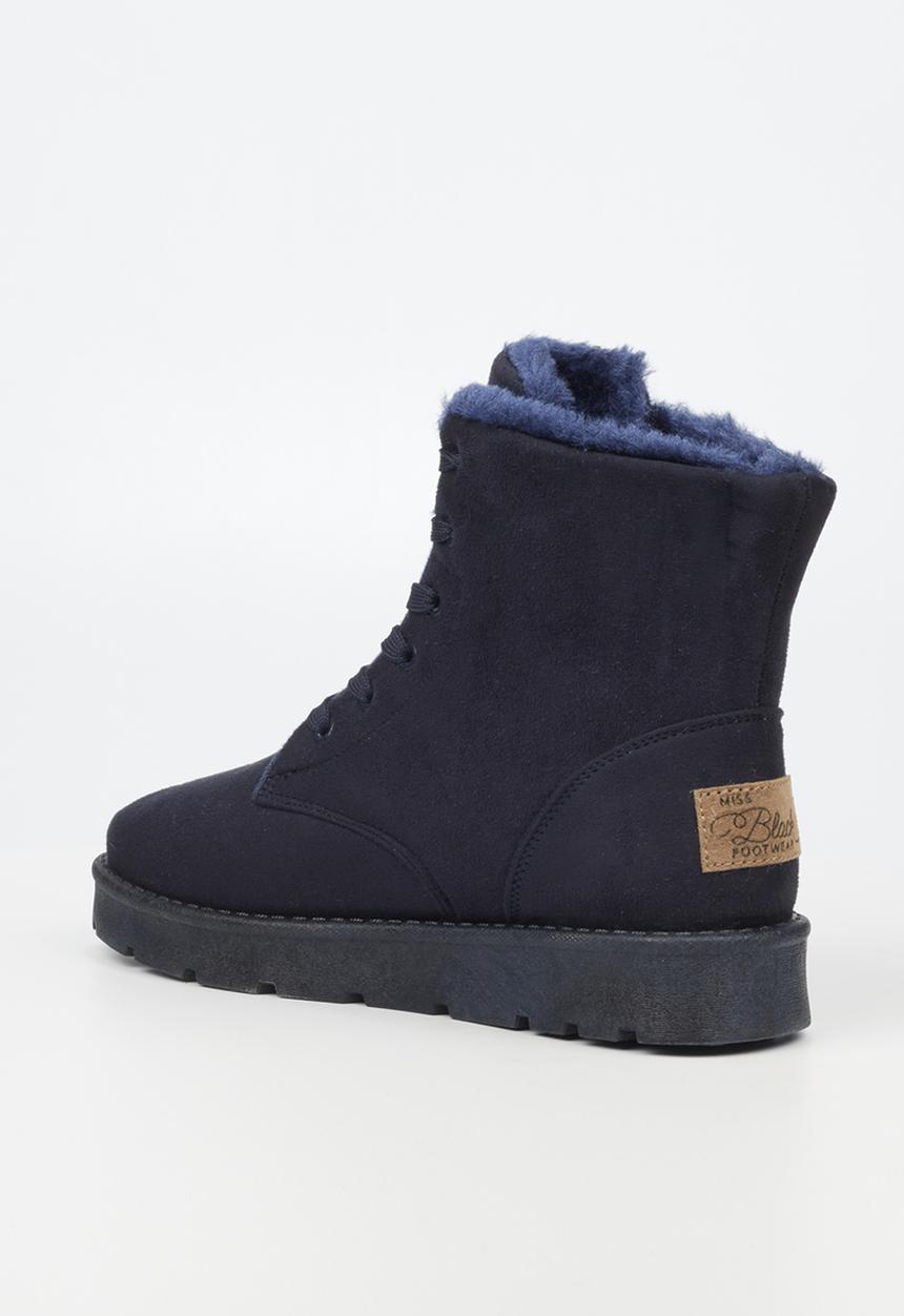 Miss Black - Rae4 lace-up ankle boot - navy