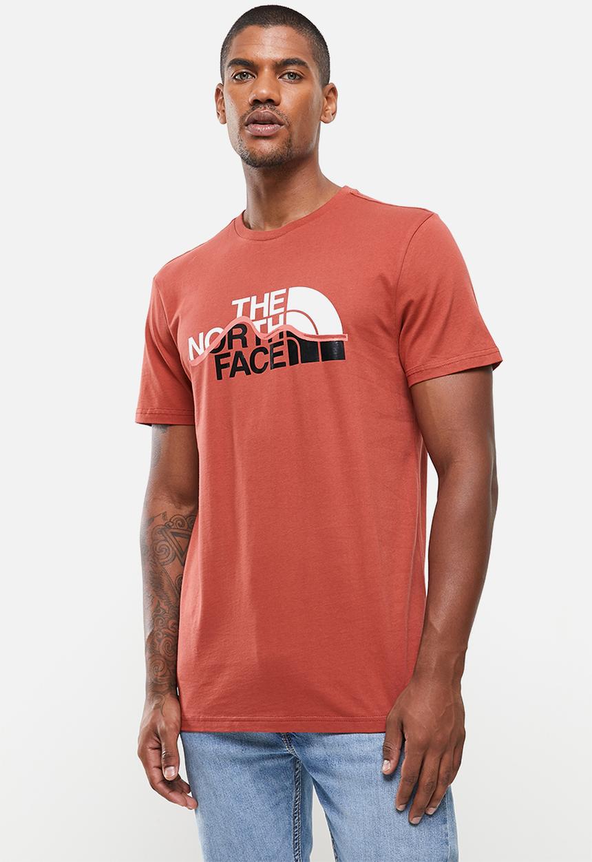 The North Face - M short sleeve mountain line tee - burgundy