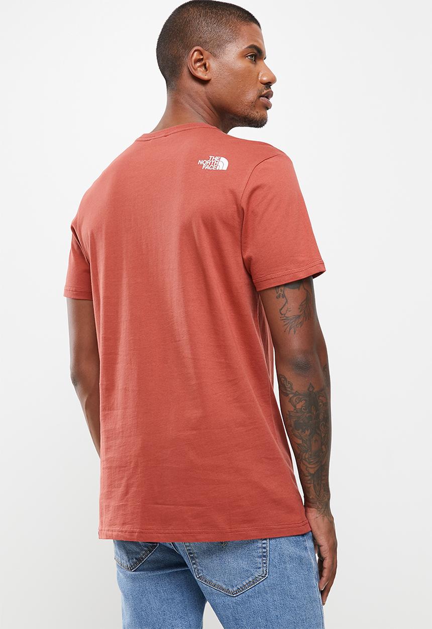 The North Face - M short sleeve mountain line tee - burgundy