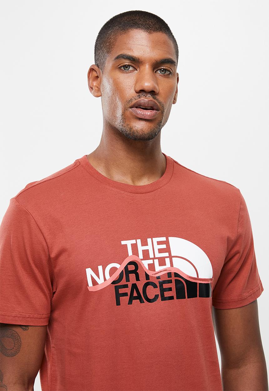 The North Face - M short sleeve mountain line tee - burgundy