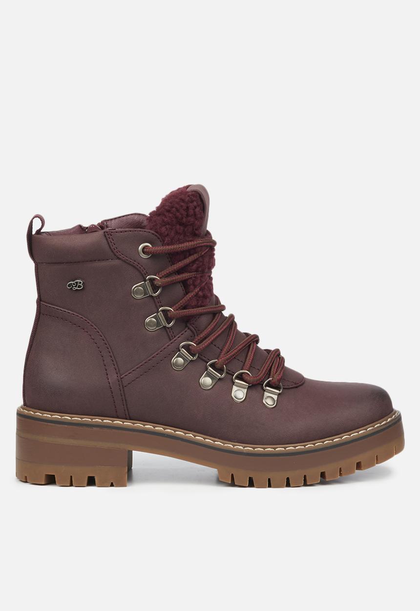 Miss Black - Fox8 lace-up ankle boot - burgundy