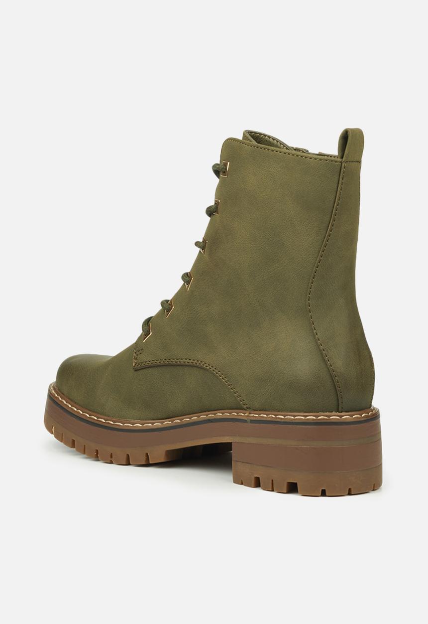 Miss Black - Fox5 lace-up ankle boot - olive
