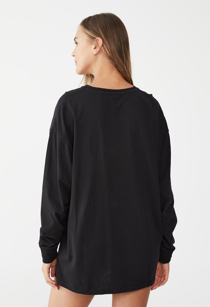 Cotton On - Slouchy graphic long sleeve top - black/keith haring city cycles