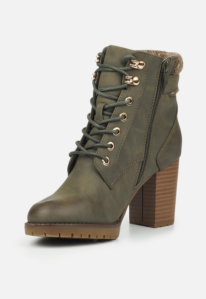 Miss Black - Delta1 lace-up ankle boot - olive