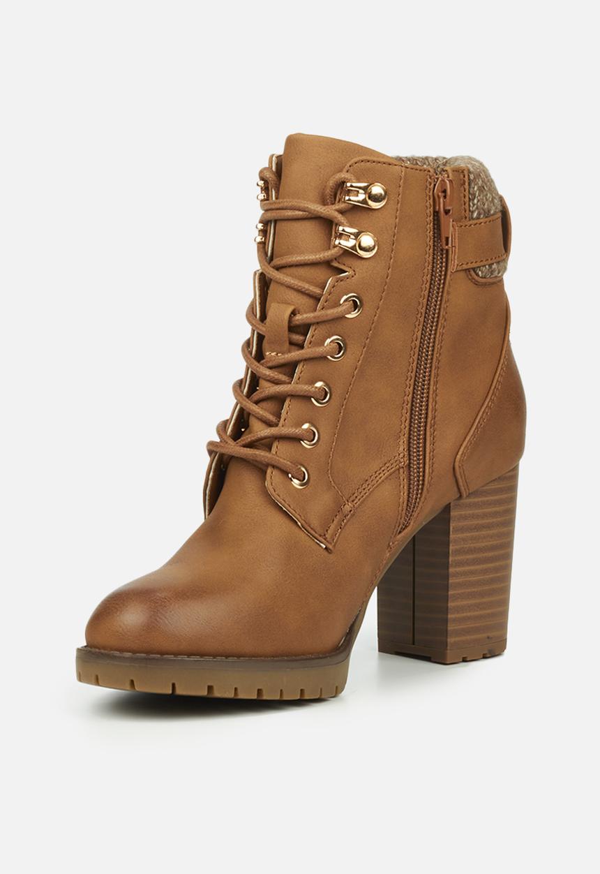 Miss Black - Delta1 lace-up ankle boot - tan
