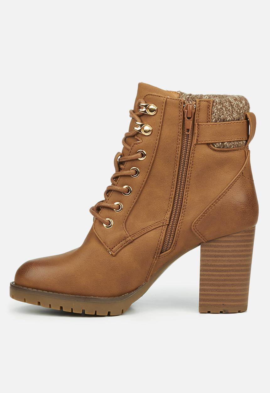 Miss Black - Delta1 lace-up ankle boot - tan