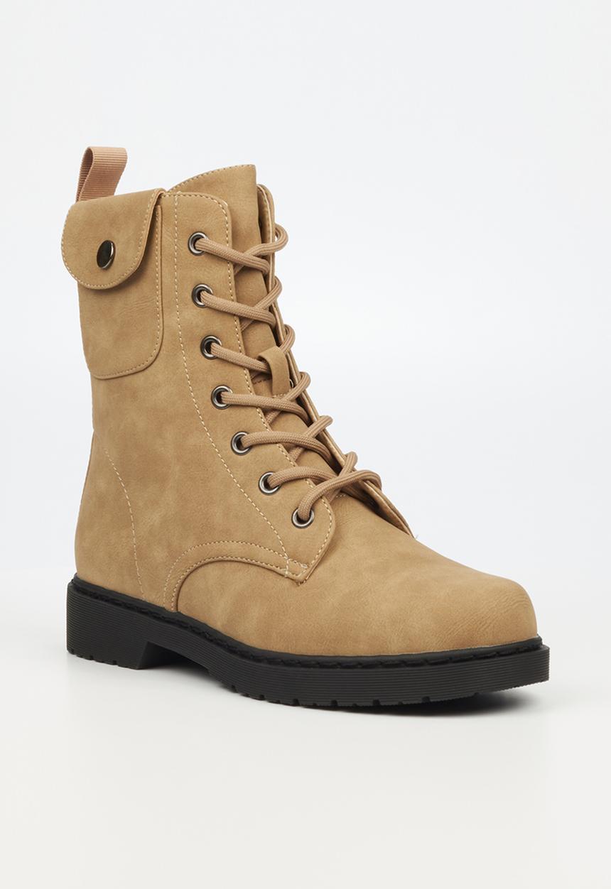 Miss Black - Rogue1 lace-up ankle boot - taupe
