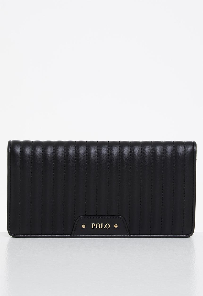 POLO - Quilt continental purse - black