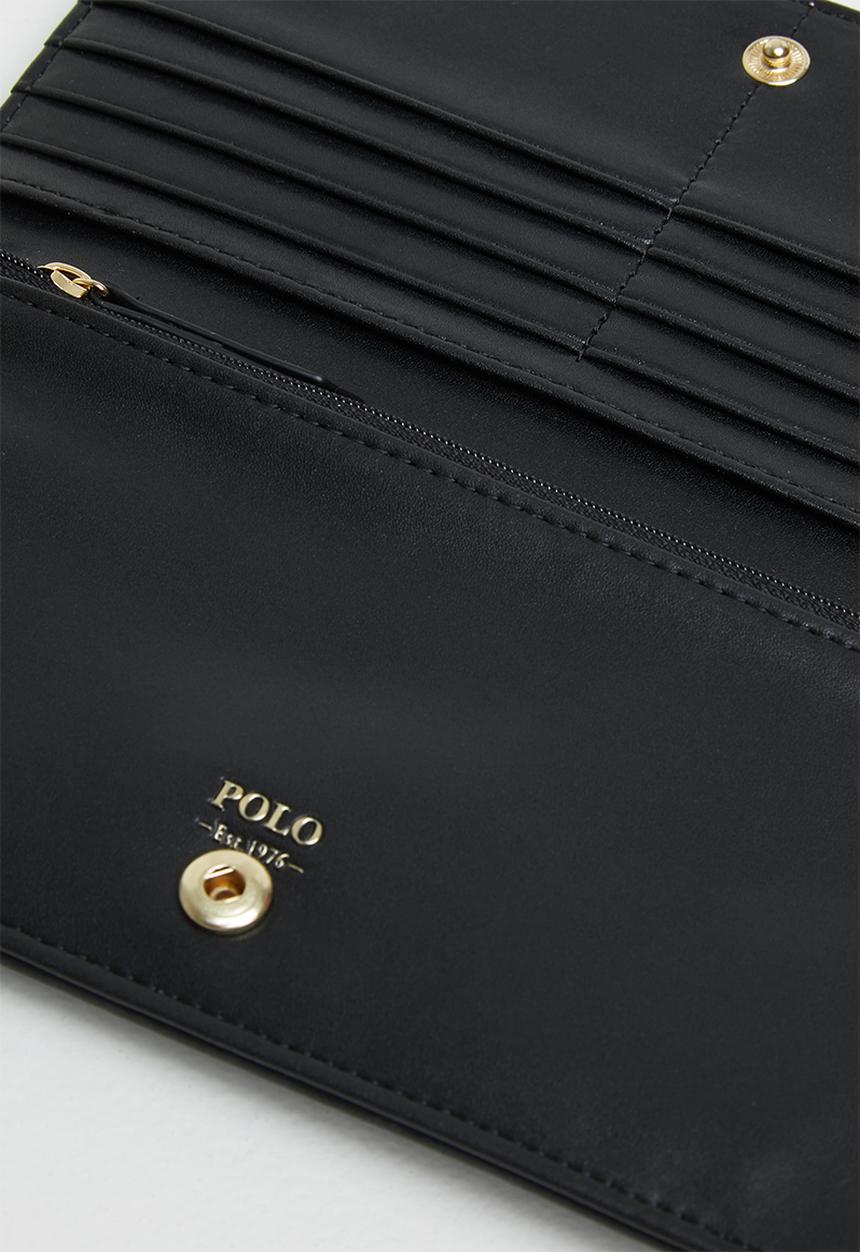 POLO - Quilt continental purse - black