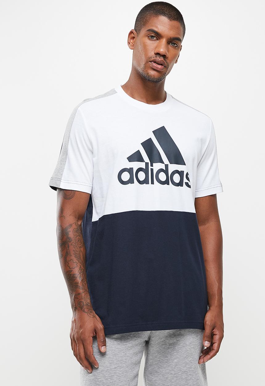 adidas Performance - Essentials Colorblock Single Jersey T-Shirt  - white/legend ink