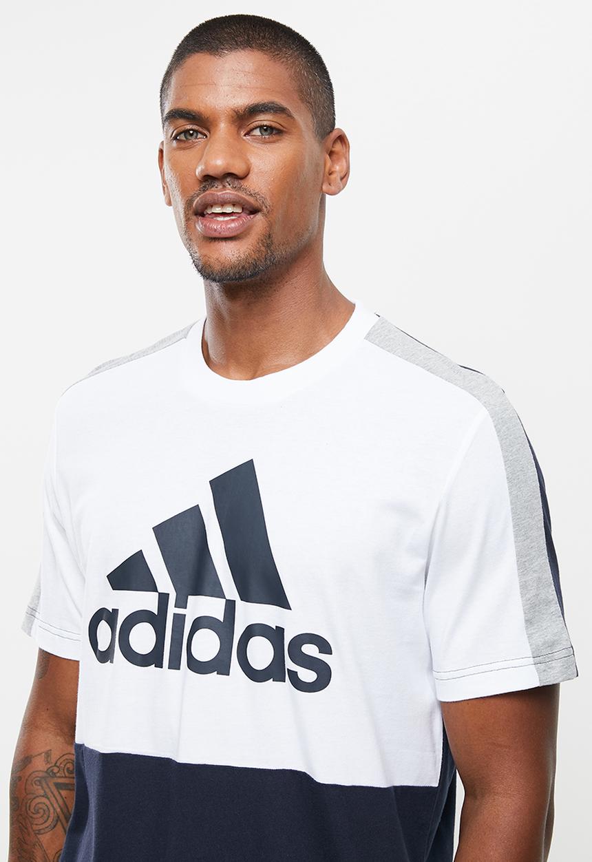 adidas Performance - Essentials Colorblock Single Jersey T-Shirt  - white/legend ink