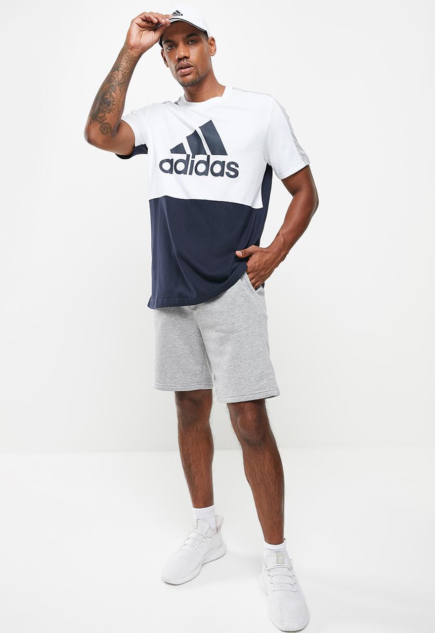 adidas Performance - Essentials Colorblock Single Jersey T-Shirt  - white/legend ink
