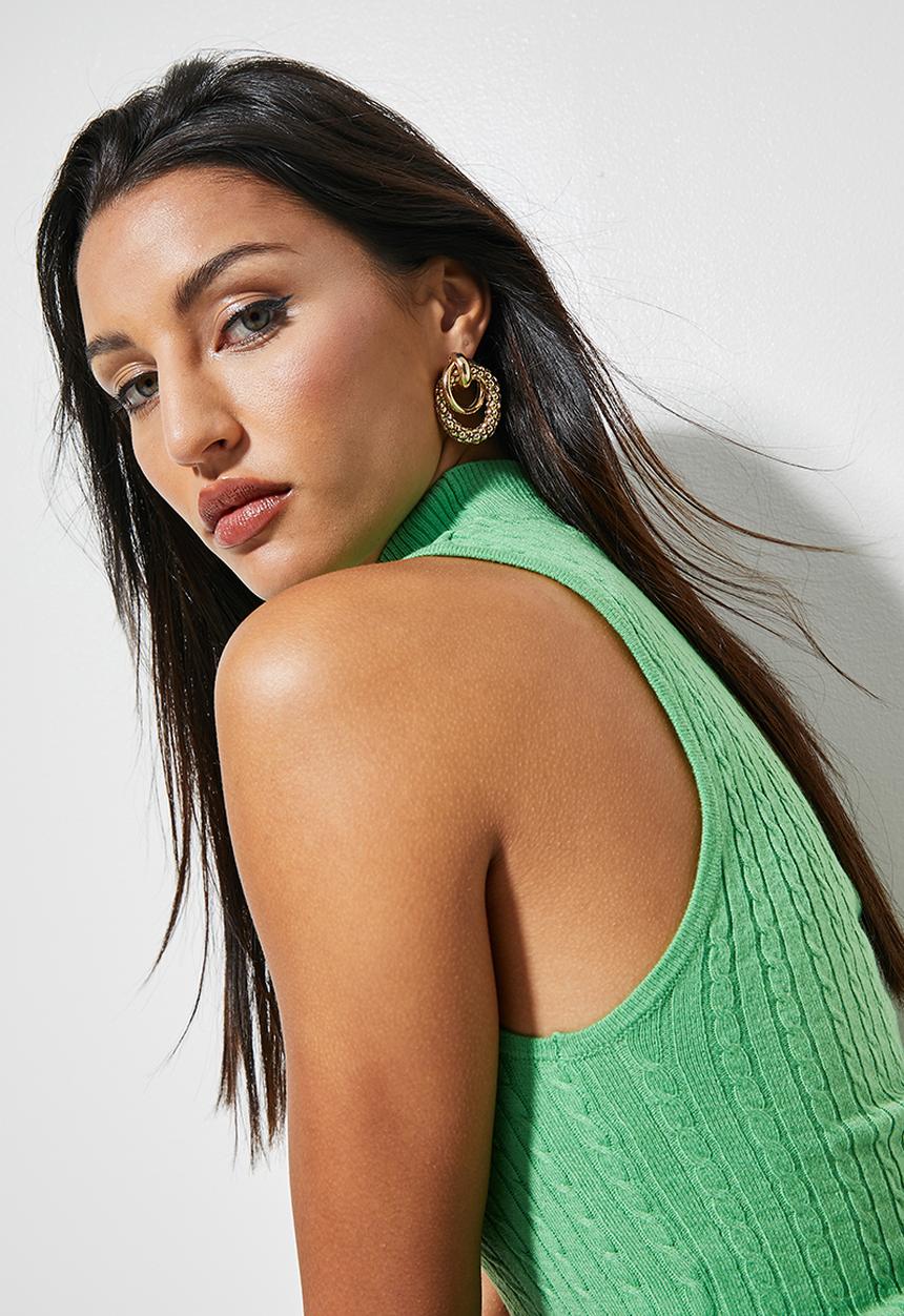 Superbalist - Double hoop link earrings - gold