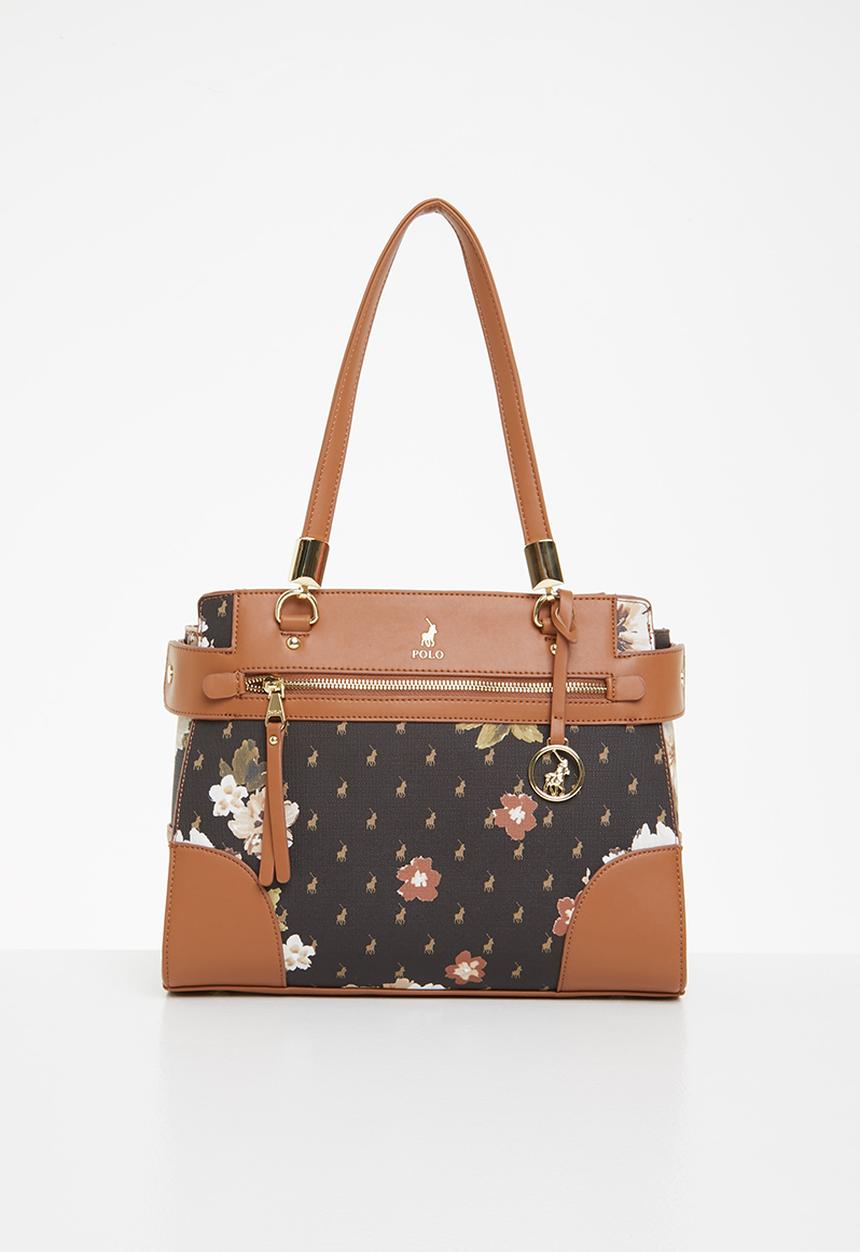 POLO - Floral shopper - brown