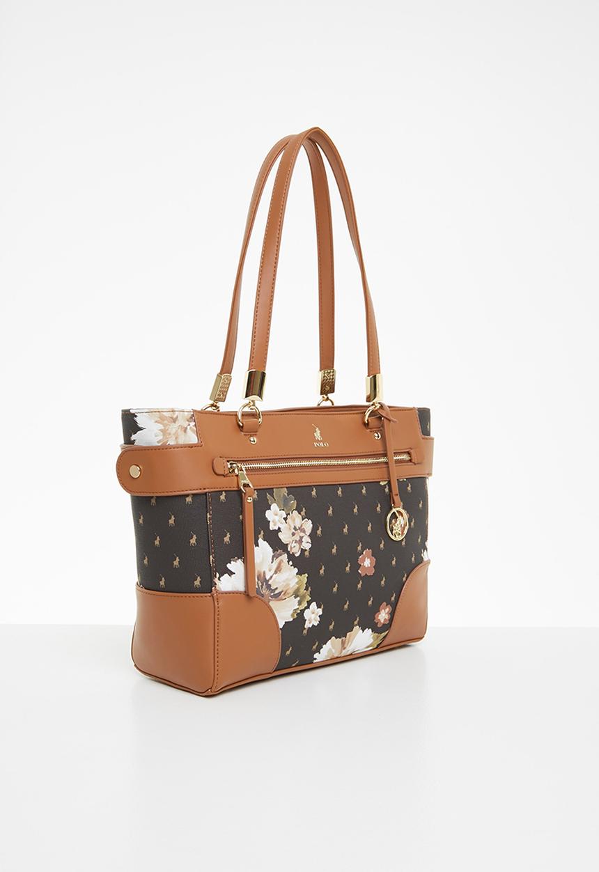 POLO - Floral tote bag - brown