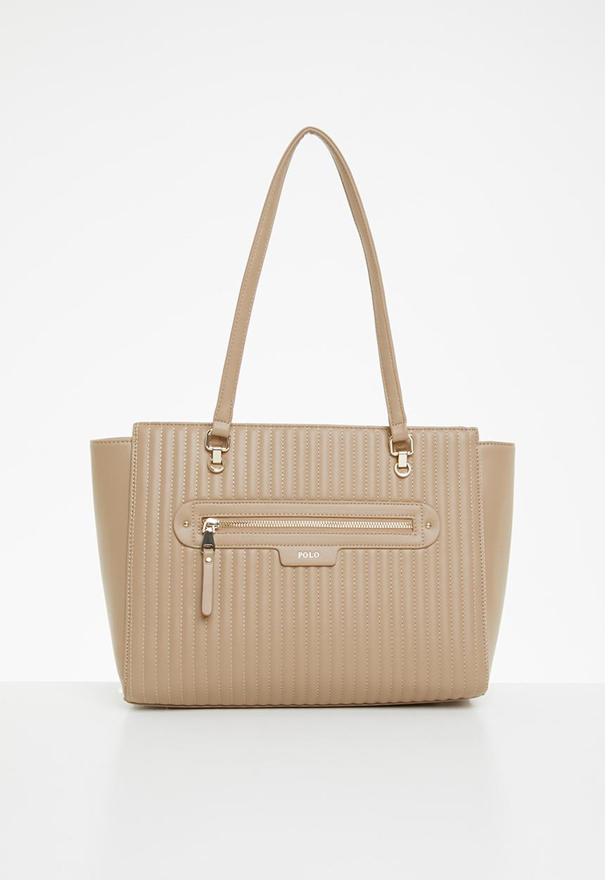 POLO - Quilt tote bag - latte