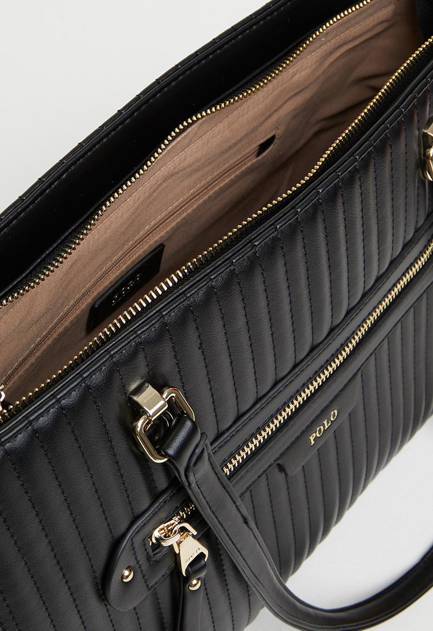 POLO - Quilt tote bag - black