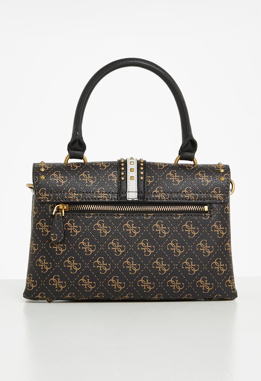 GUESS - Kasinta top handle flap - brown logo multi