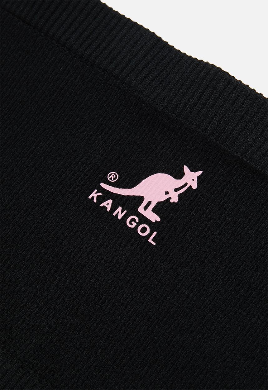 KANGOL - Single ribbed seamless longline bandeau with cf placement print - black