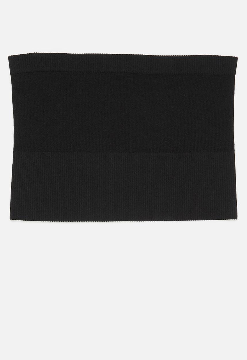 KANGOL - Single ribbed seamless longline bandeau with cf placement print - black
