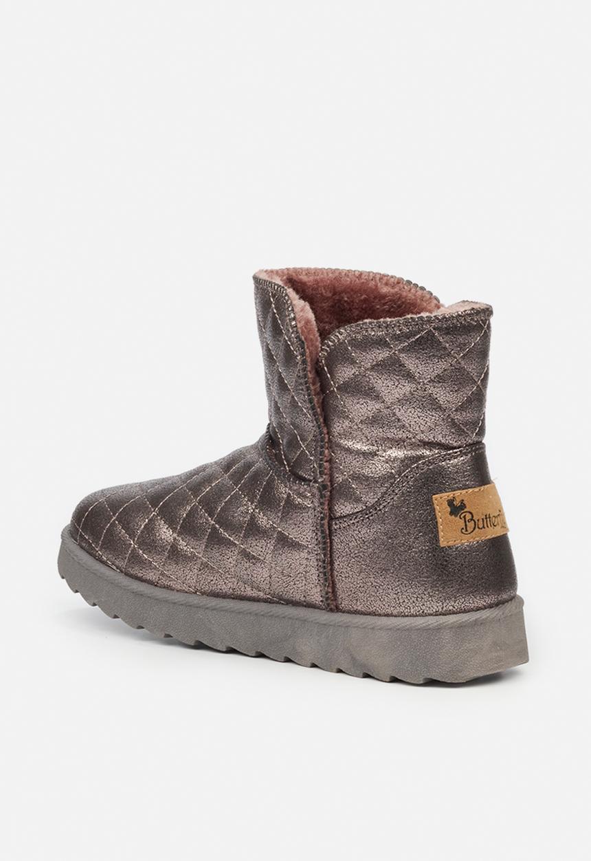 Butterfly Feet - Cozy 1 slipper boot - pewter