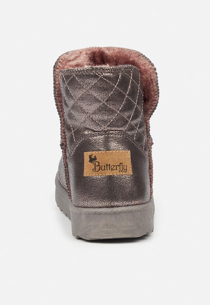 Butterfly Feet - Cozy 1 slipper boot - pewter