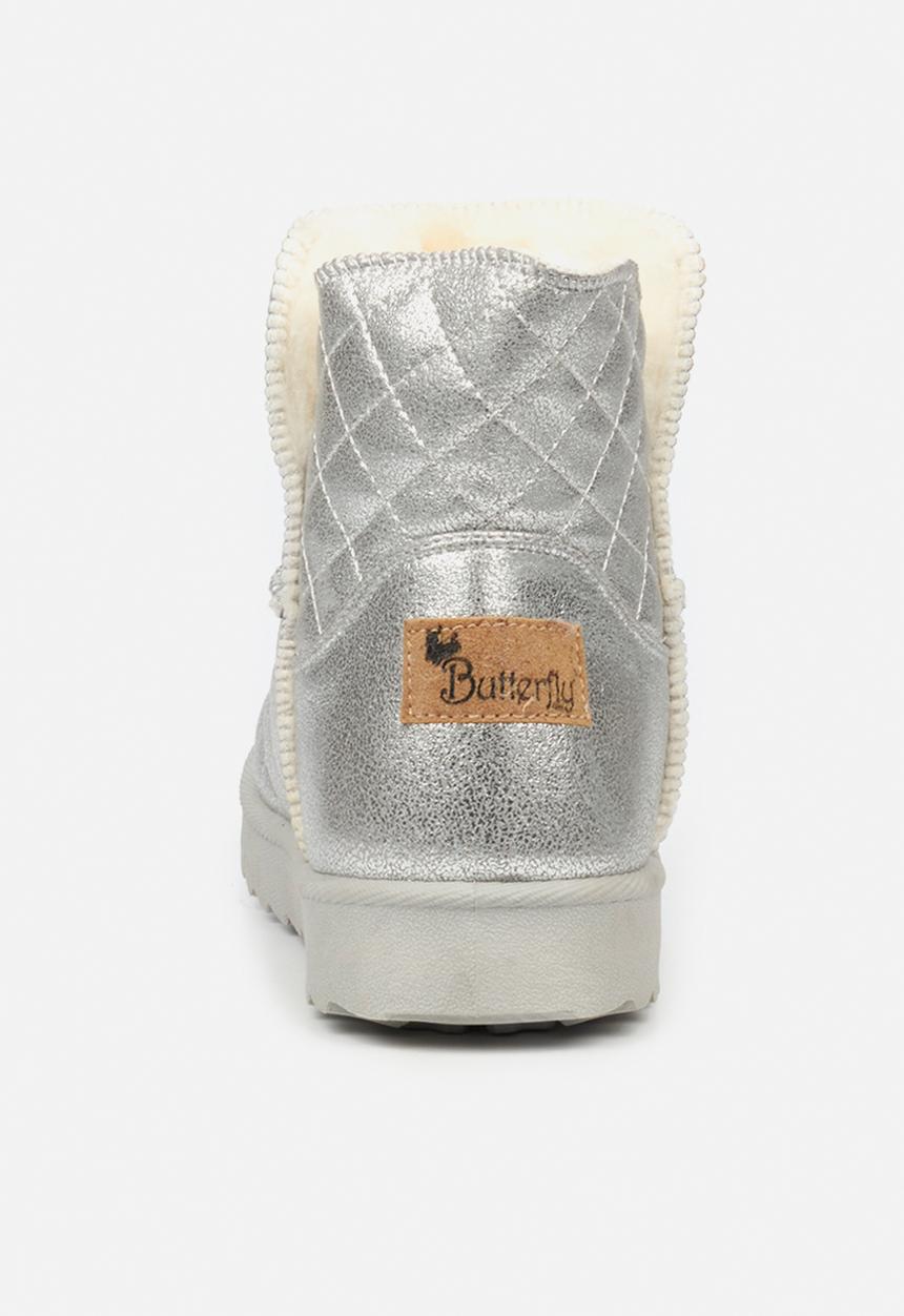 Butterfly Feet - Cozy 1 slipper boot - silver