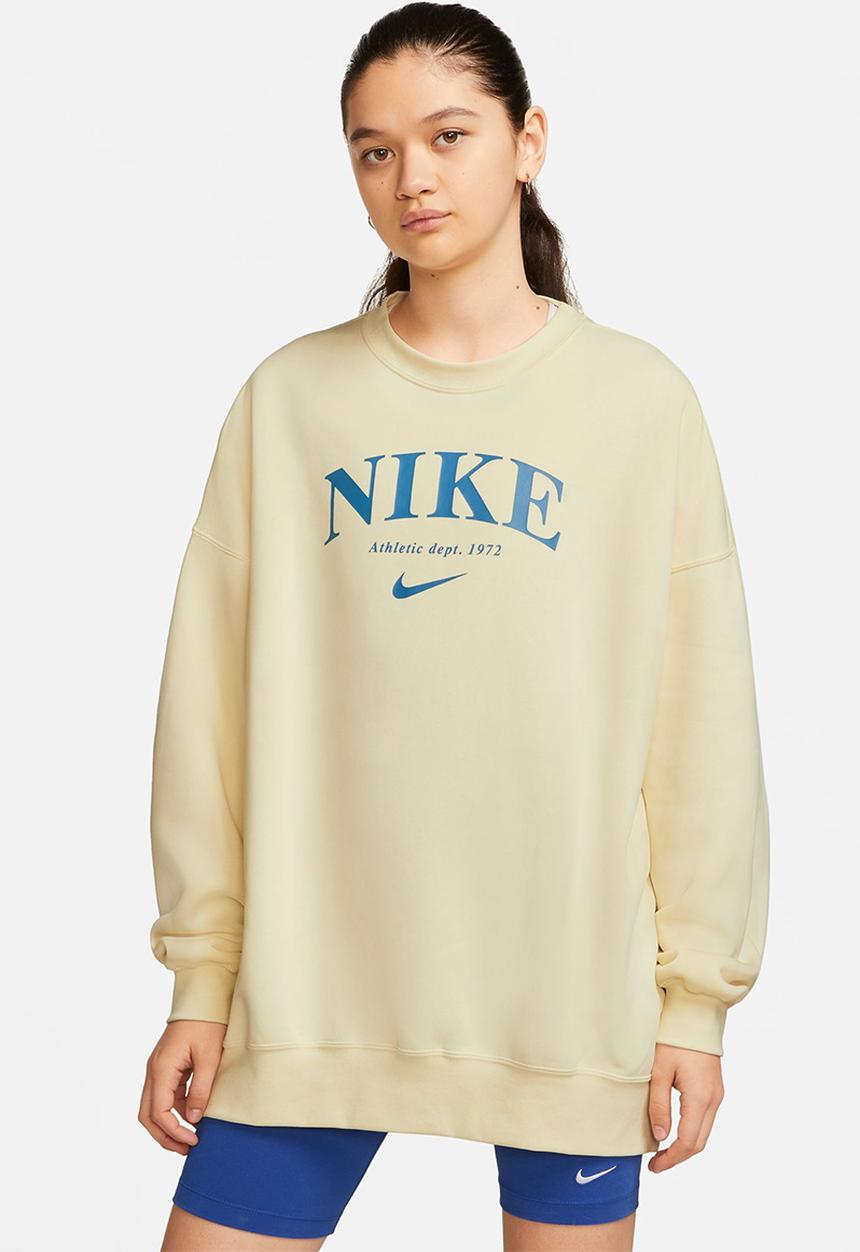 Nike - Nsw essntl flc os crew gfx - coconut milk/dutch blue