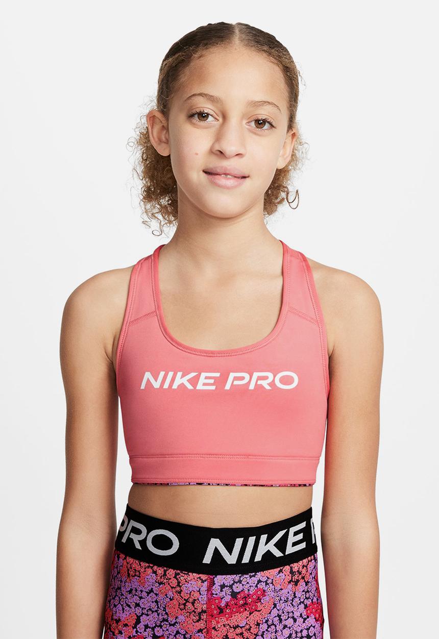 Nike - G nk df swoosh aop rev bra  - pink salt & white