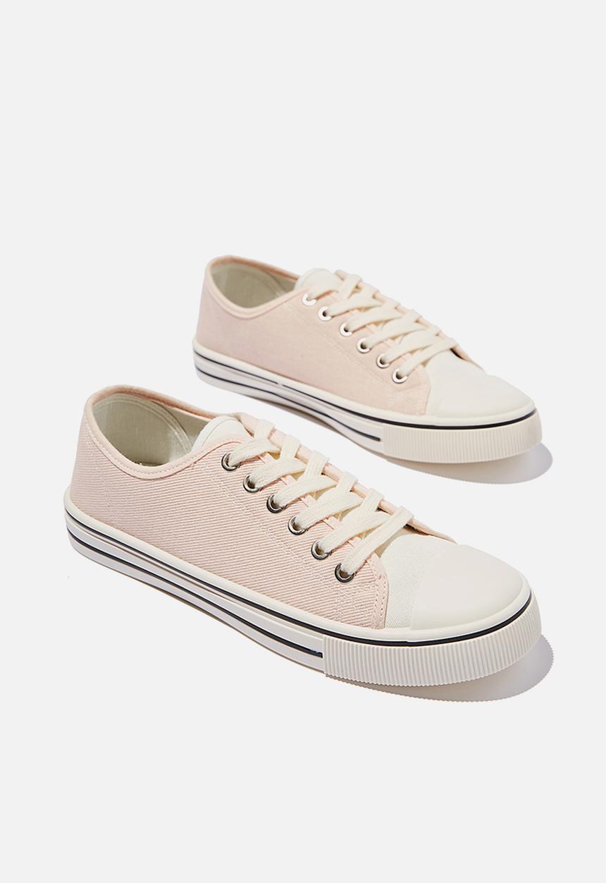 Cotton On - Harlow lace up plimsoll - blush